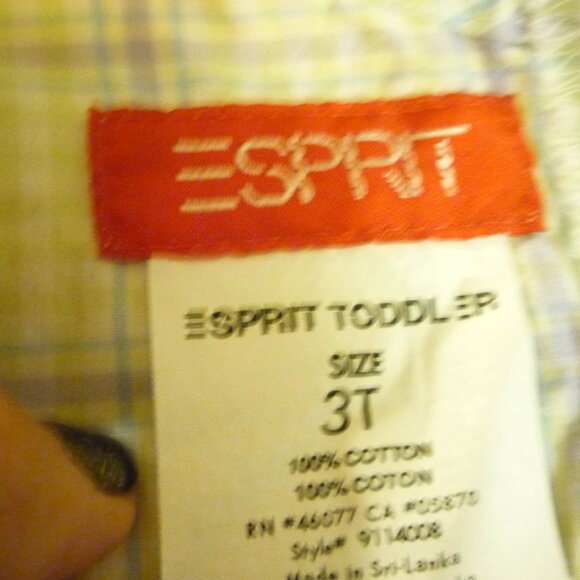 Vintage Toddler Girls size 3T Esprit plaid print sleeveless summer pastel dress - Picture 4 of 4